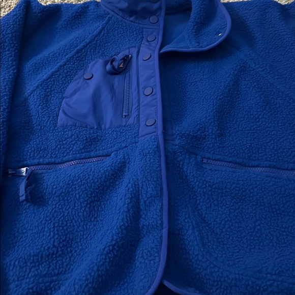 Free People Hit The Slopes Sapphire Blue Fleece Jacket XS - Picture 6 of 7